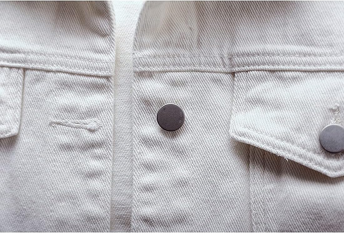 COWOKA Women’s Denim Cotton Button Closed Long Sleeve Solid Color Jacket With Pockets