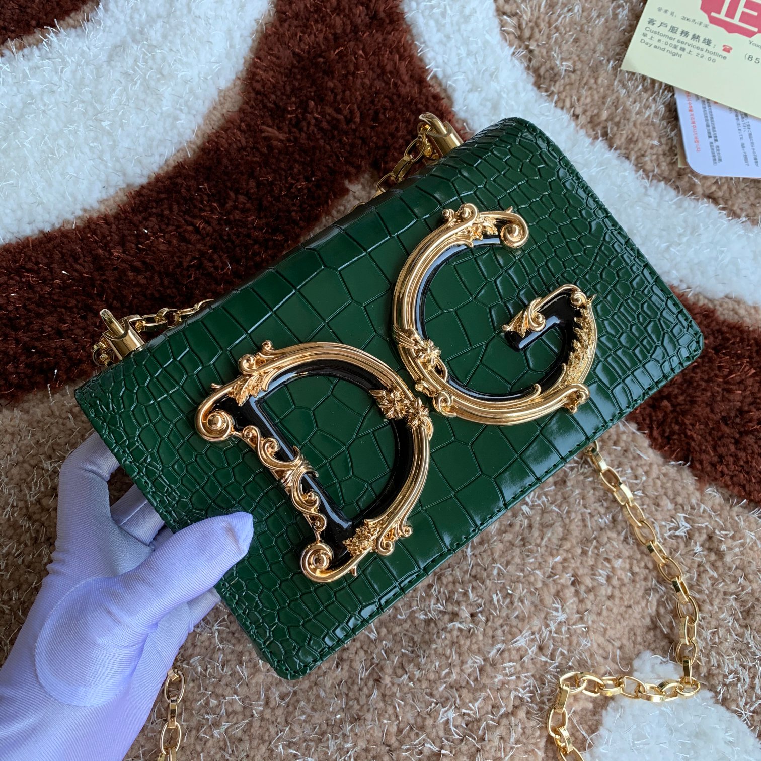 D&GDg girls patent leather clutch bag Dolce & Gabbana Green in