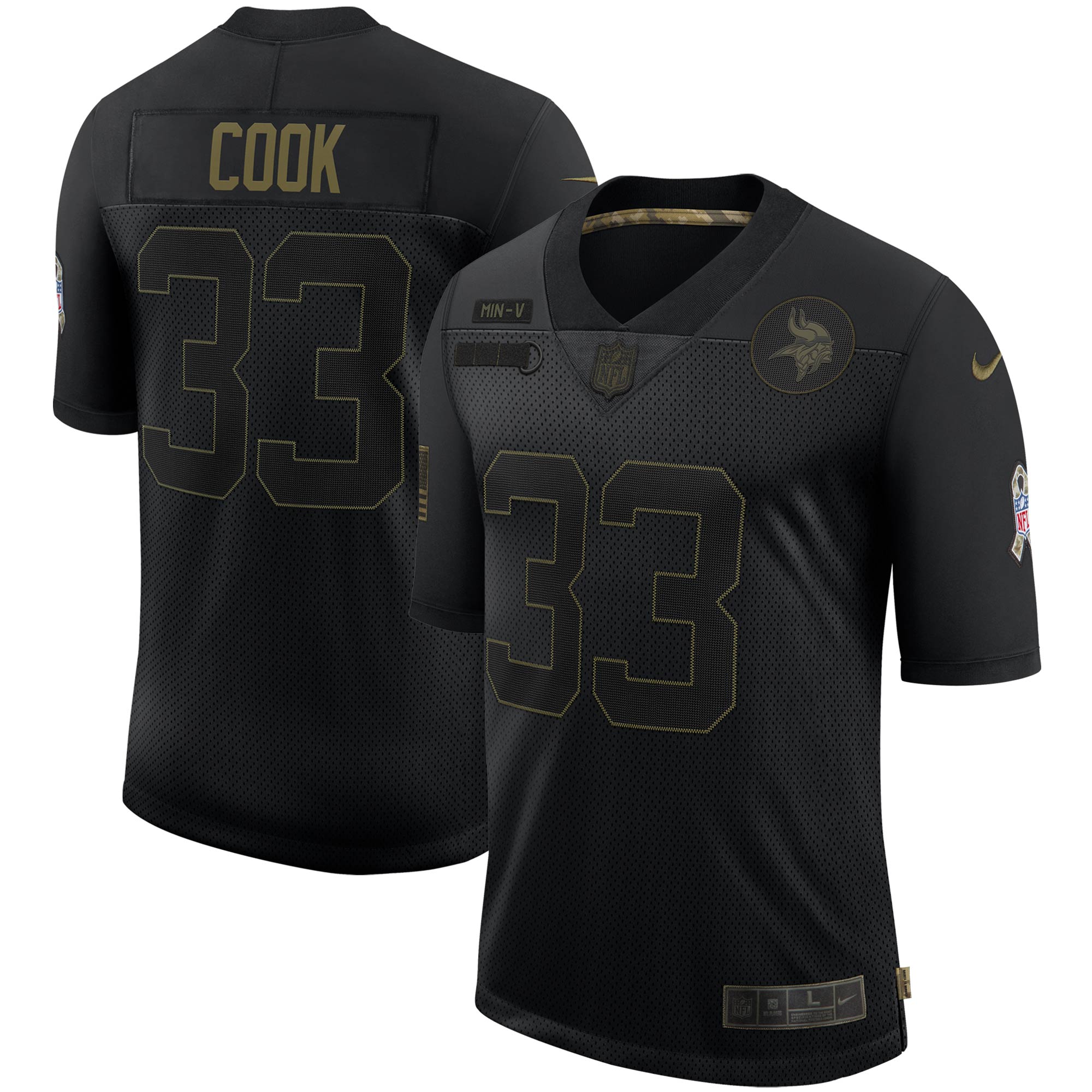 Dalvin Cook Minnesota Vikings Nike 2020 Salute To Service Limited Jersey - Black