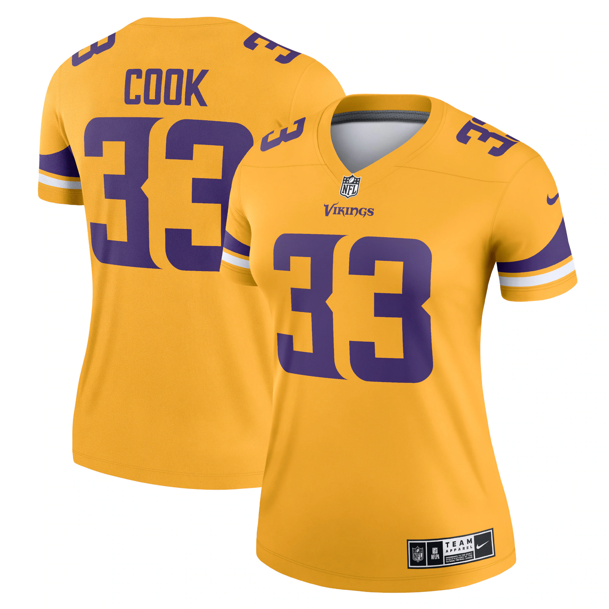 Dalvin Cook Minnesota Vikings Nike Women's Inverted Legend Jersey - Gold