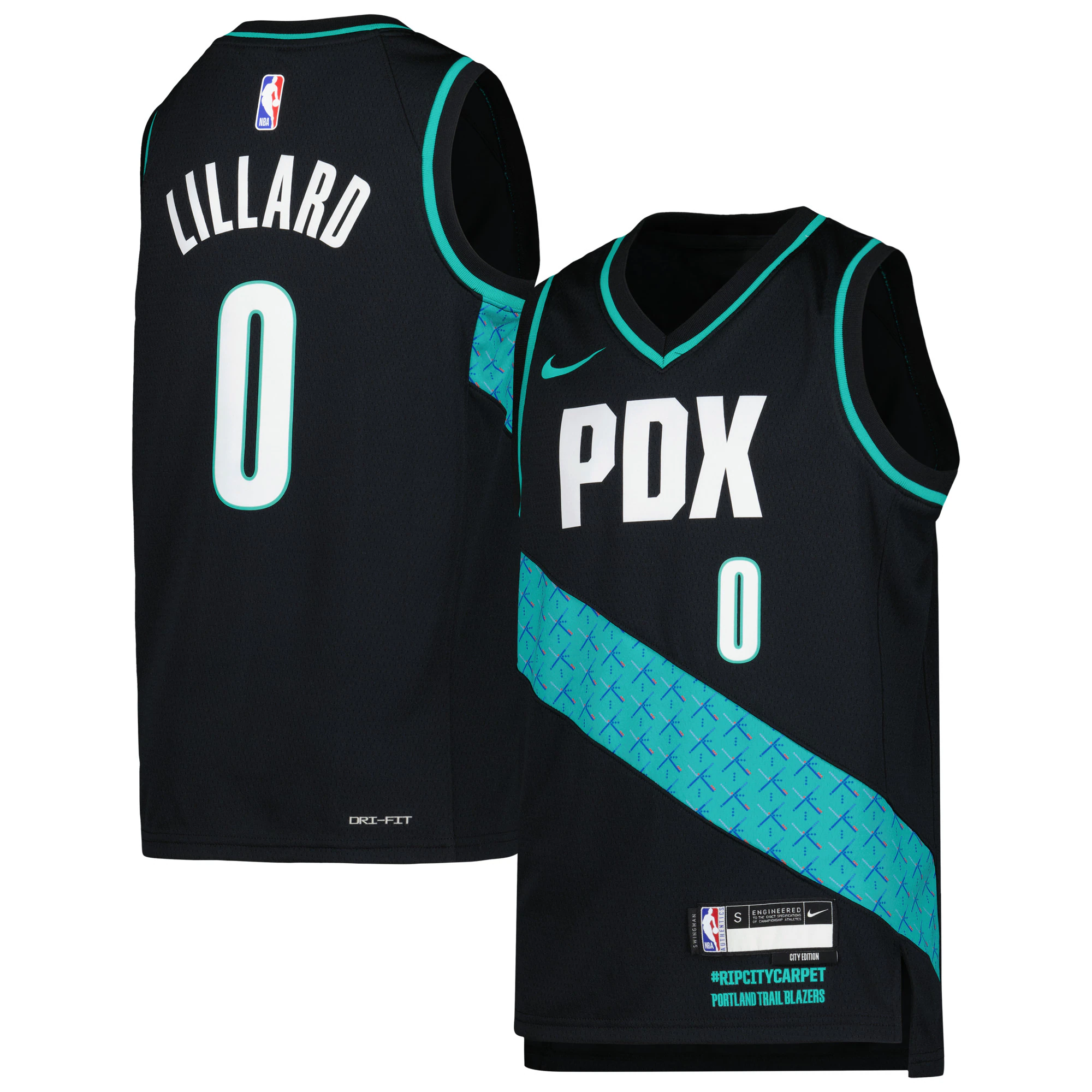 Damian Lillard Portland Trail Blazers Nike Youth 2022/23 Swingman Replica Jersey - City Edition - Black