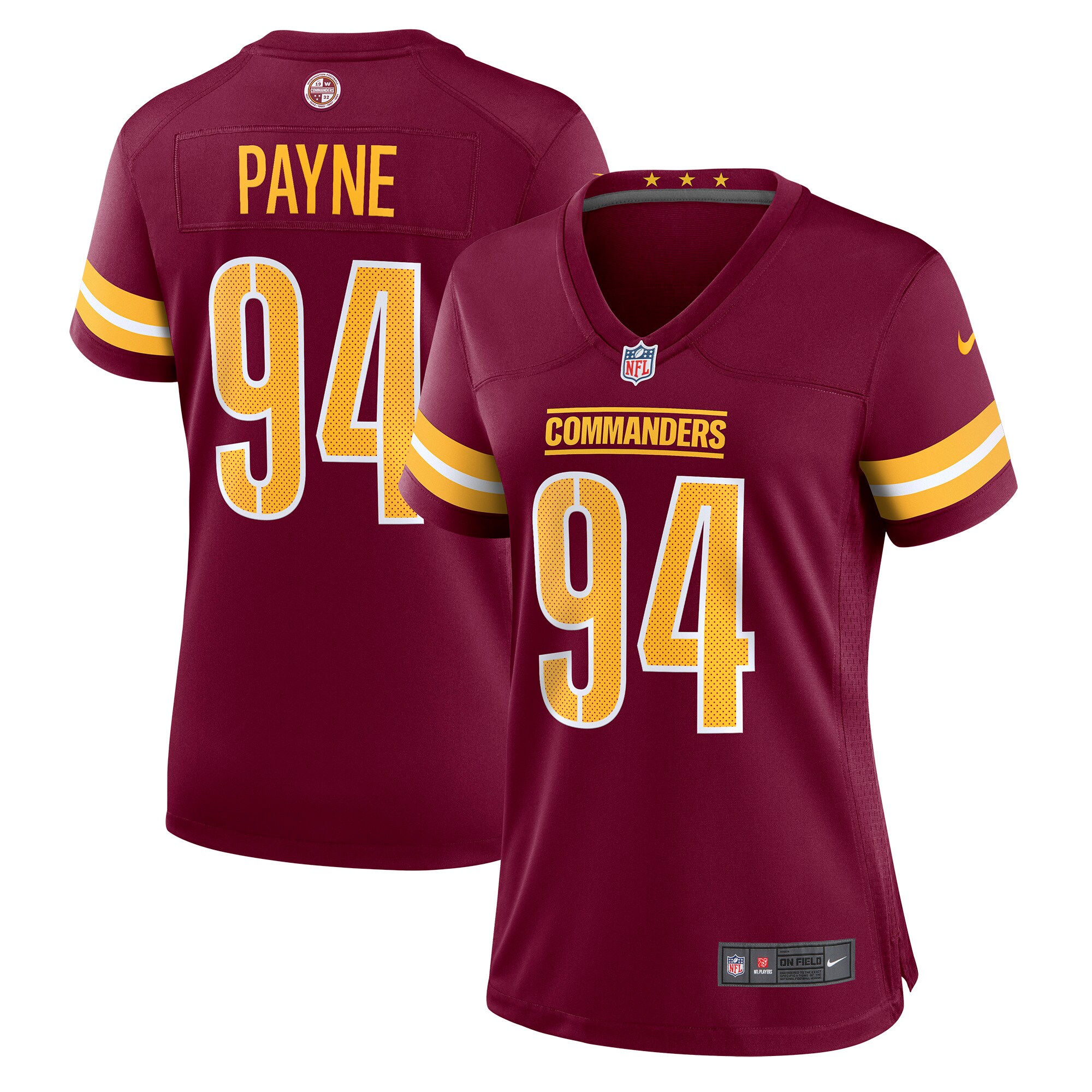 Daron Payne Washington Commanders Nike Women’s Player Game Jersey – Burgundy