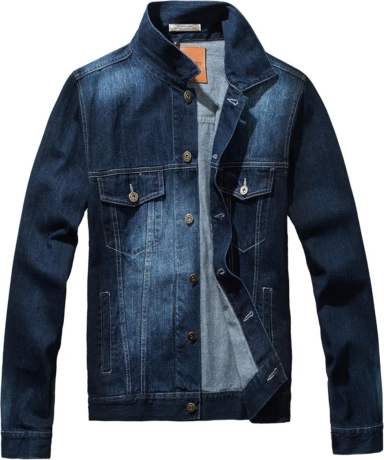 DAVID.ANN Men’s Denim Jacket Slim Fit Trucker Coat
