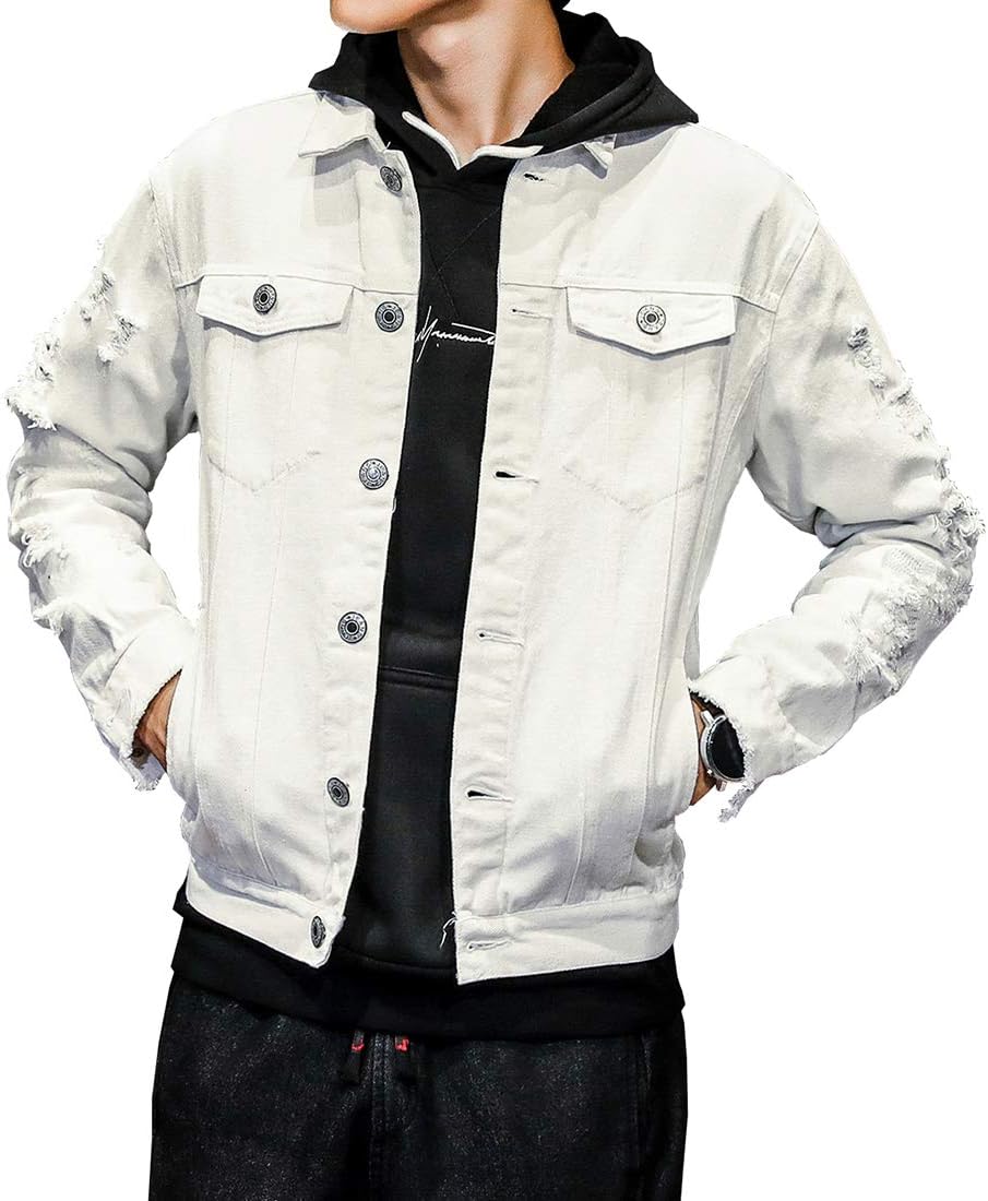 DAVID.ANN Men’s Denim Jacket Slim Fit Trucker Coat