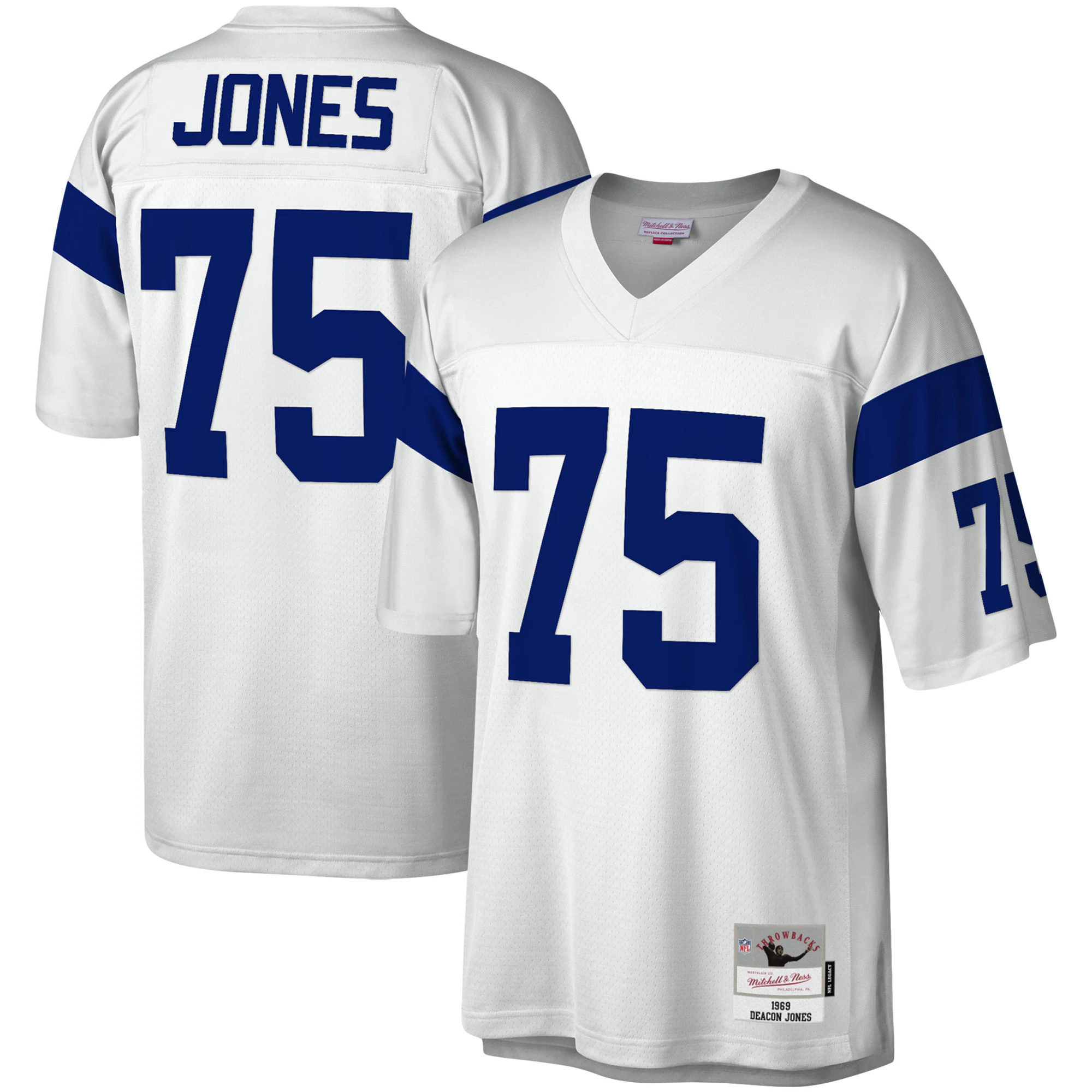 Deacon Jones Los Angeles Rams Mitchell & Ness 1969 Legacy Replica Jersey – White