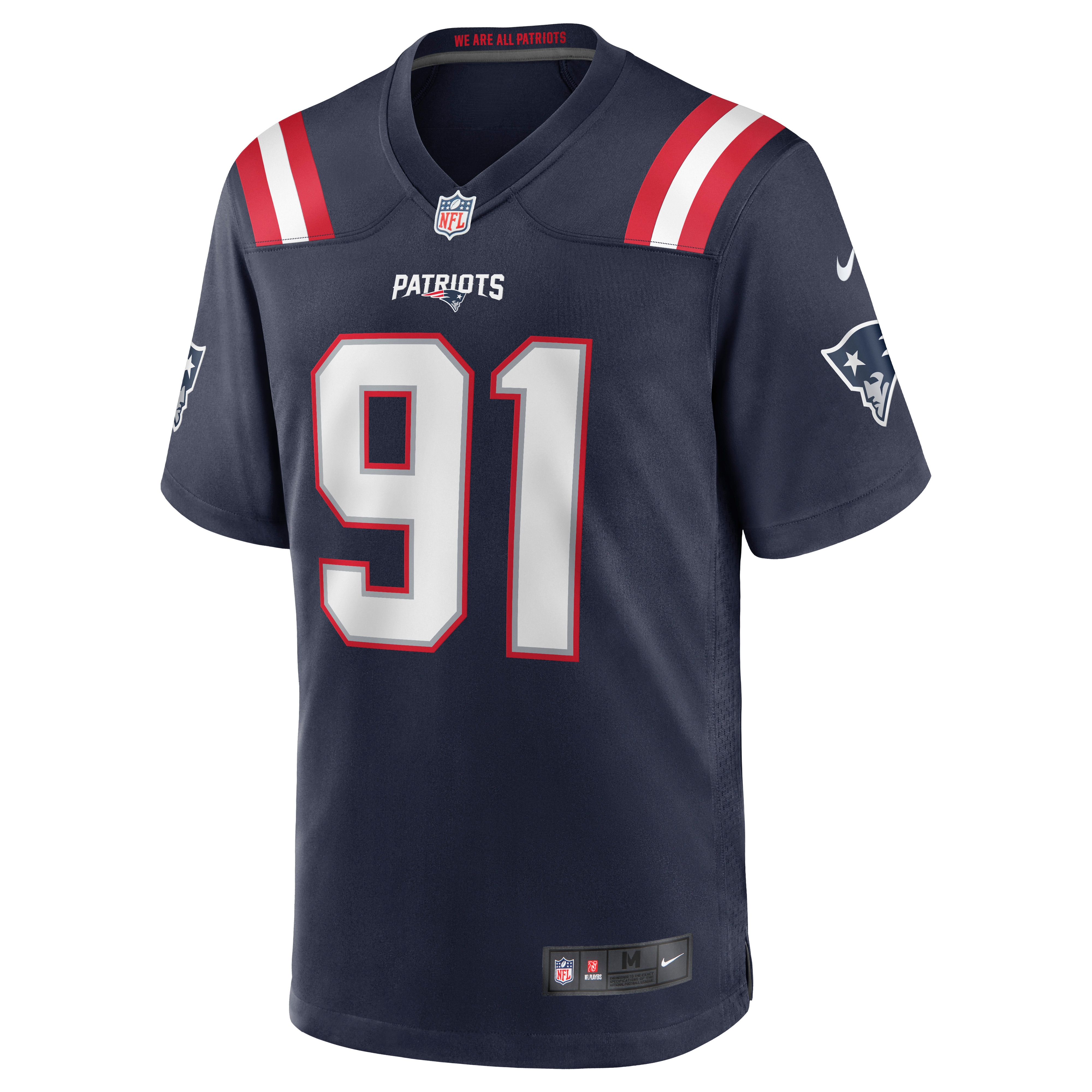 Deatrich Wise Jr. New England Patriots Nike Game Jersey – Navy