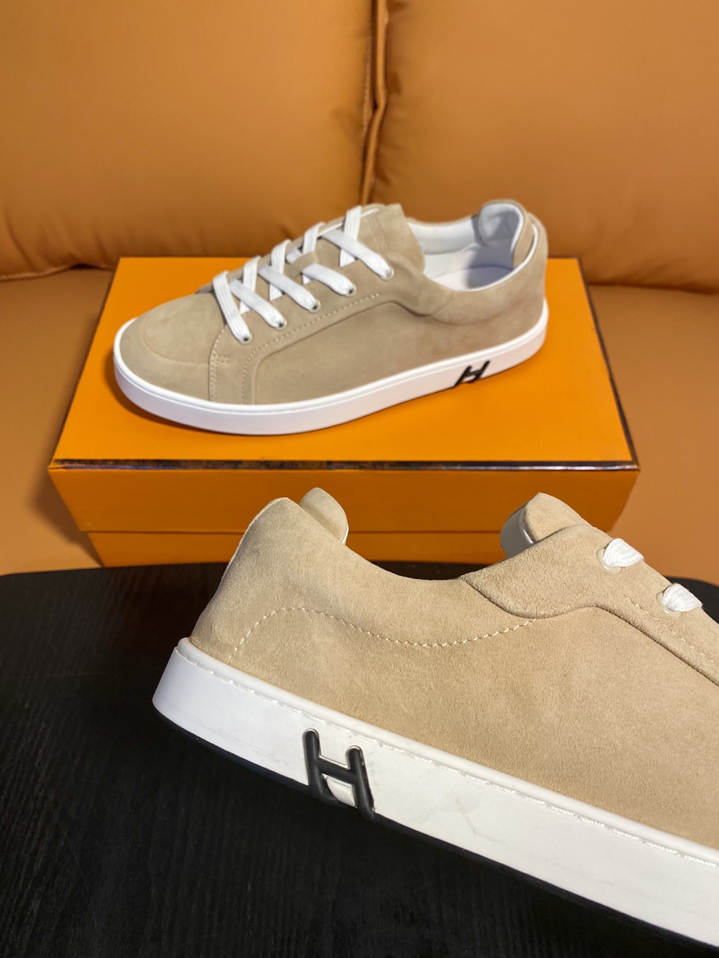 Deep trainers Hermes Beige size EU in Suede