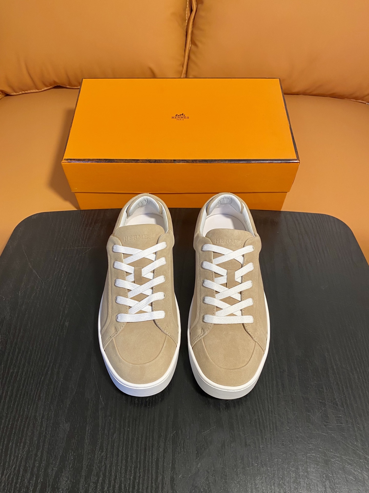 Deep trainers Hermes Beige size EU in Suede