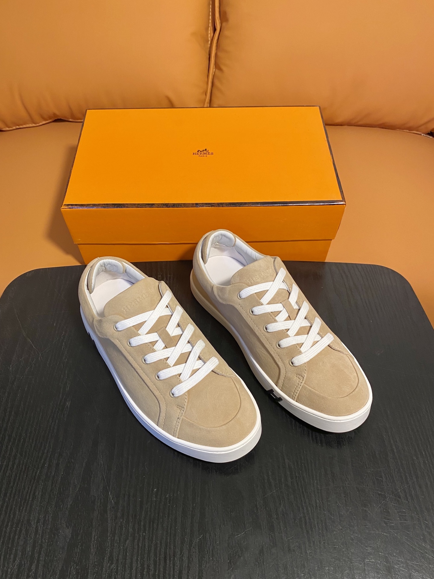 Deep trainers Hermes Beige size EU in Suede