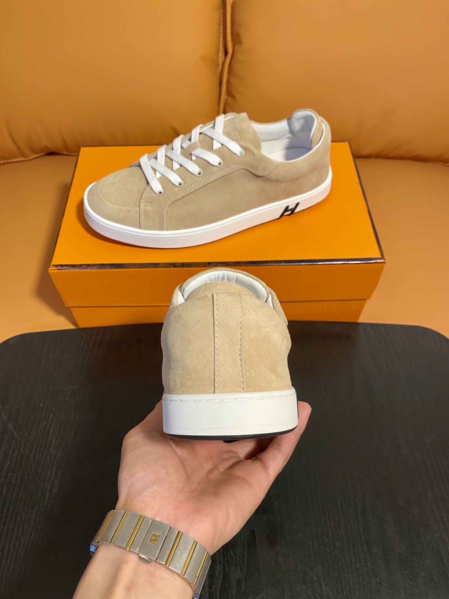 Deep trainers Hermes Beige size EU in Suede