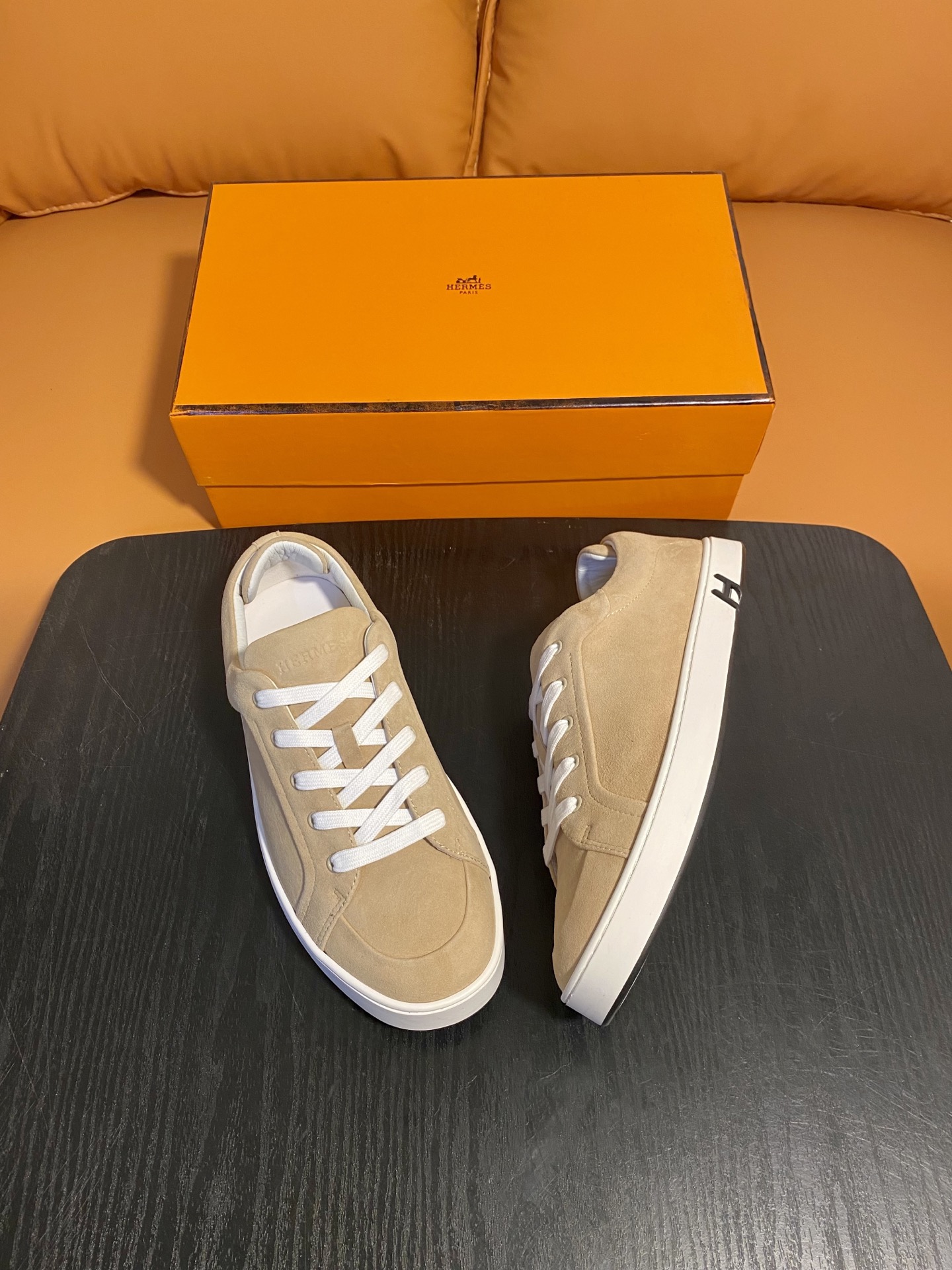 Deep trainers Hermes Beige size EU in Suede