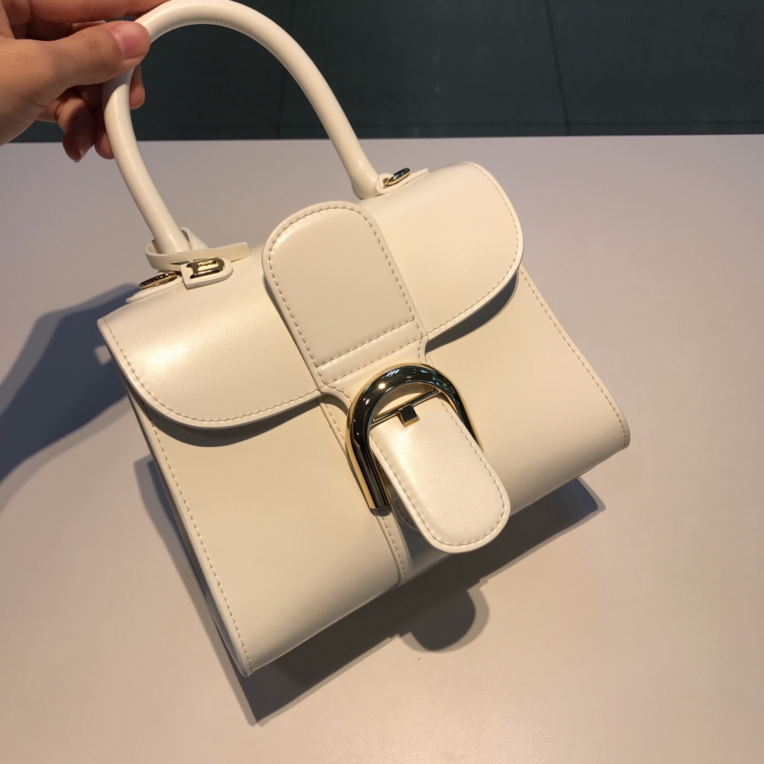 DELVAUX Box Calfskin Mini Brillant Satchel Ivory 1172448