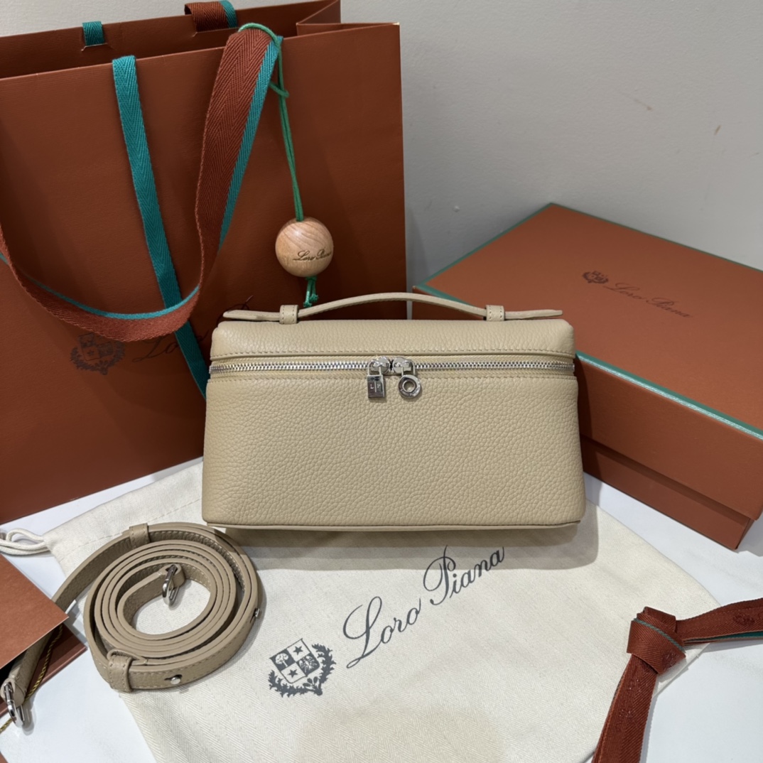 Delvaux brown  Leather Mini Brillant East/West Top Handle