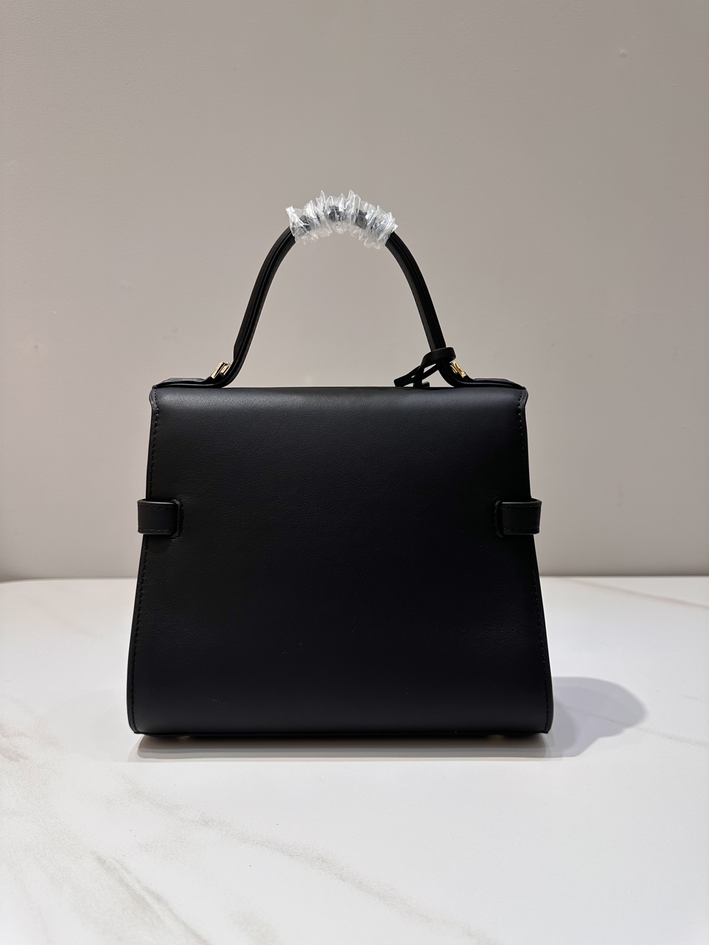DELVAUX Calfskin MM Tempete Satchel BLACK