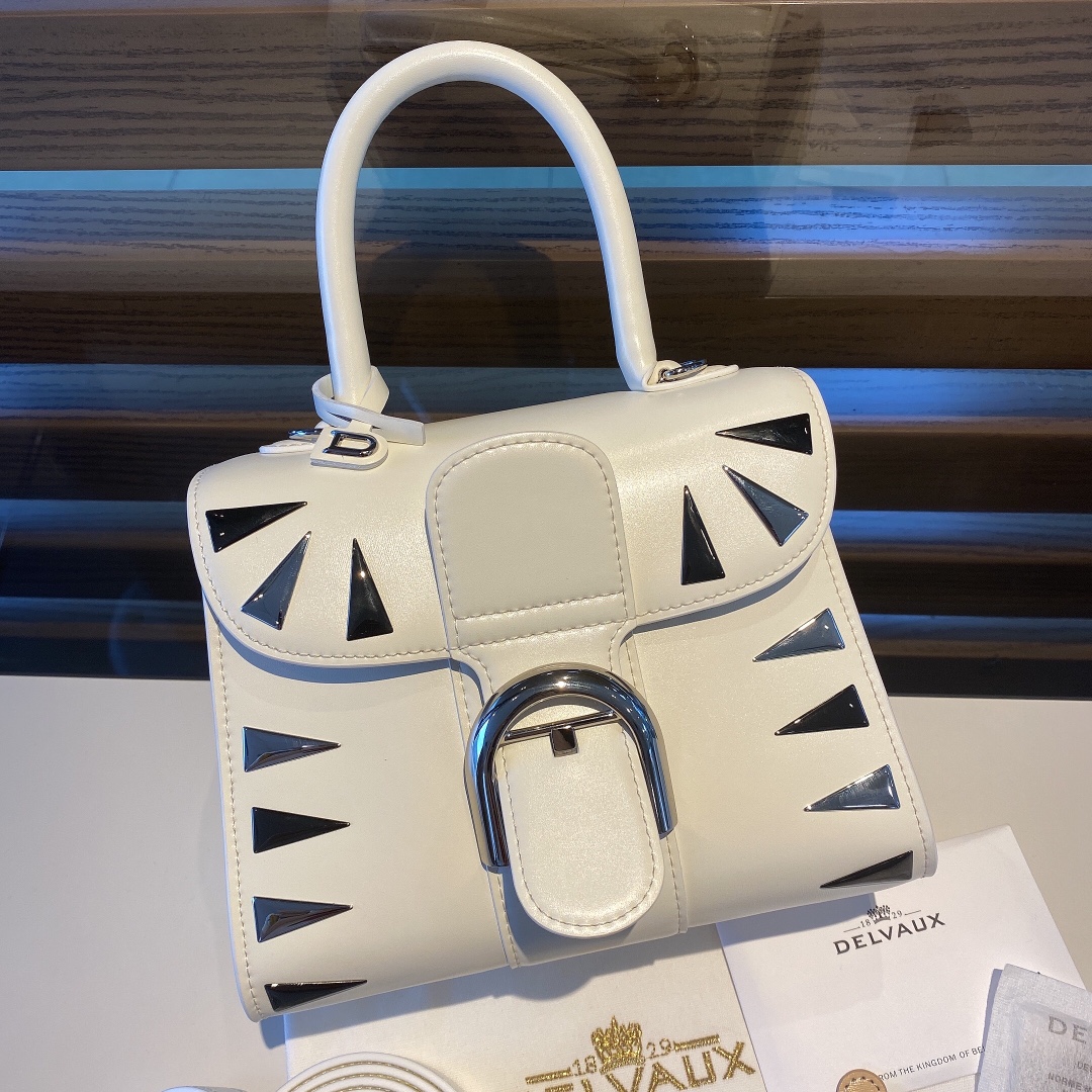 Delvaux fireworks series metallic patch brillant Mini white