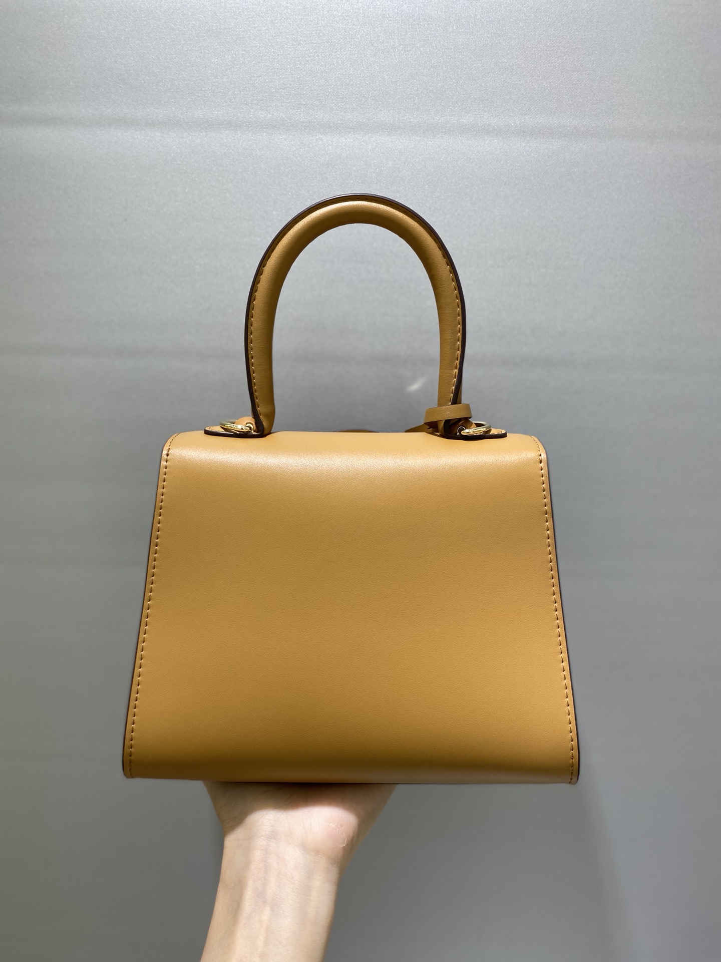 DELVAUX Grained Calfskin Mini Brillant Satchel brown1431298 |