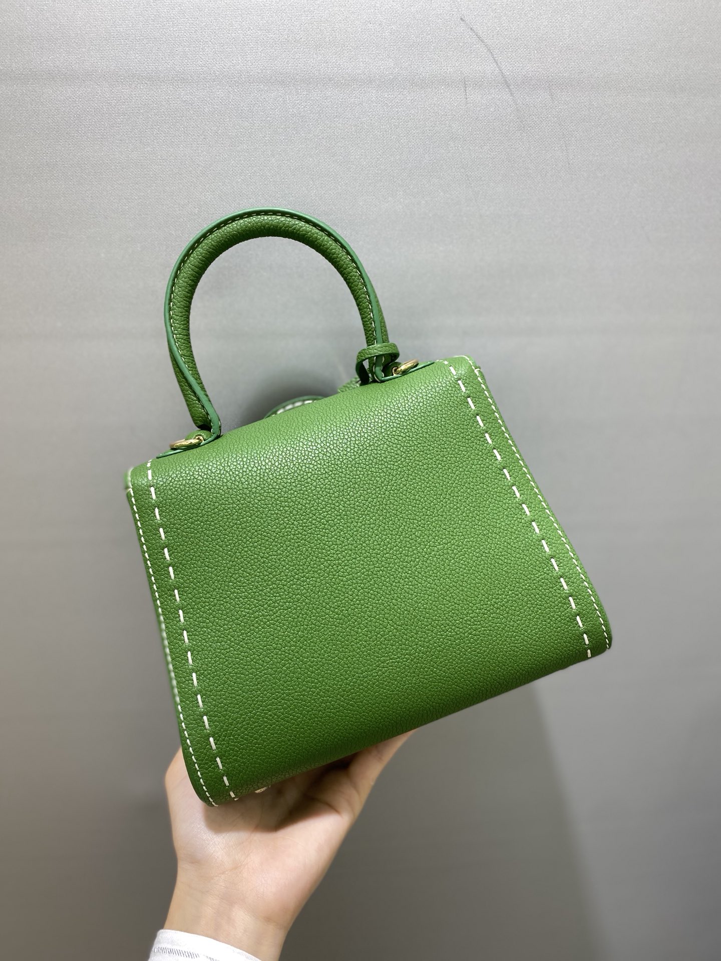 DELVAUX Grained Rodeo Calfskin Surpique Mini Brillant BAG GREEN