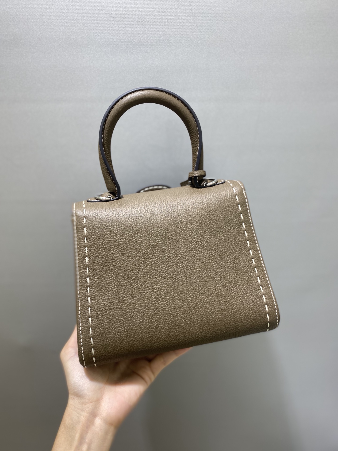 Delvaux Mini Brillant Surpiqué Tote Bag | Neutrals