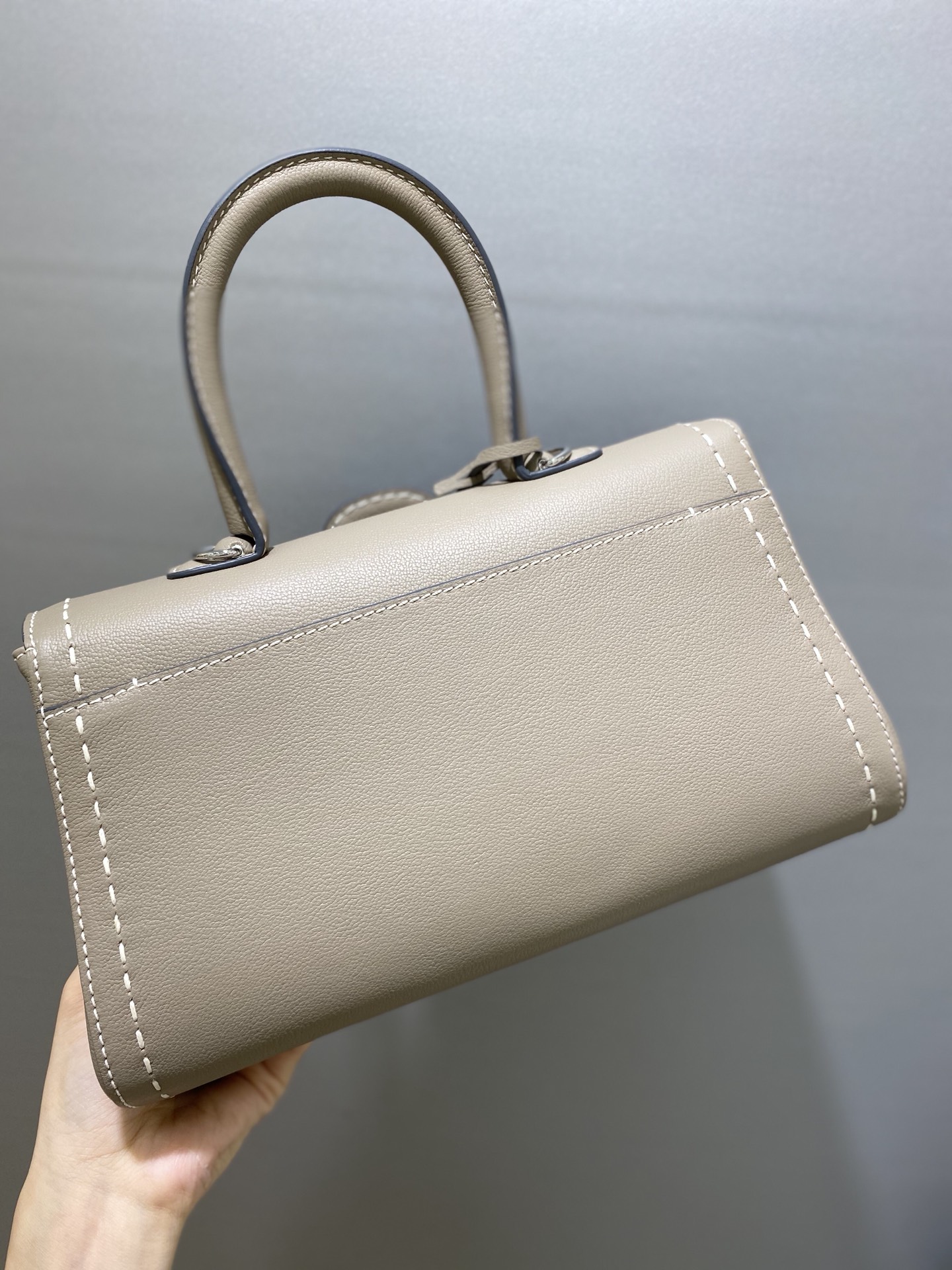 Delvaux Mini Brillant Surpiqué Tote Bag | Neutrals
