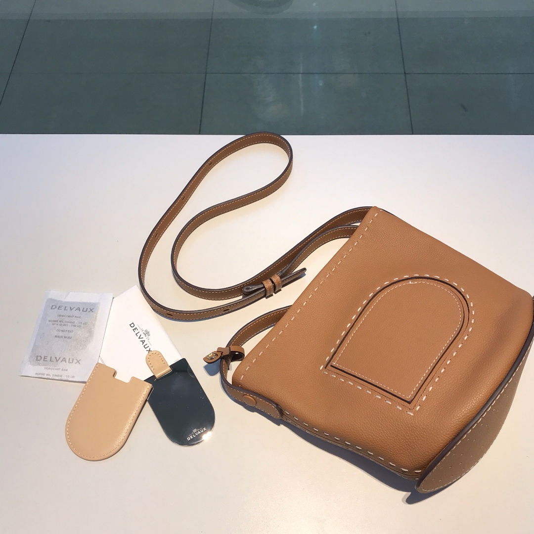 Delvaux Pin Mini Bucket Bag BROWN 96313386 | eBay