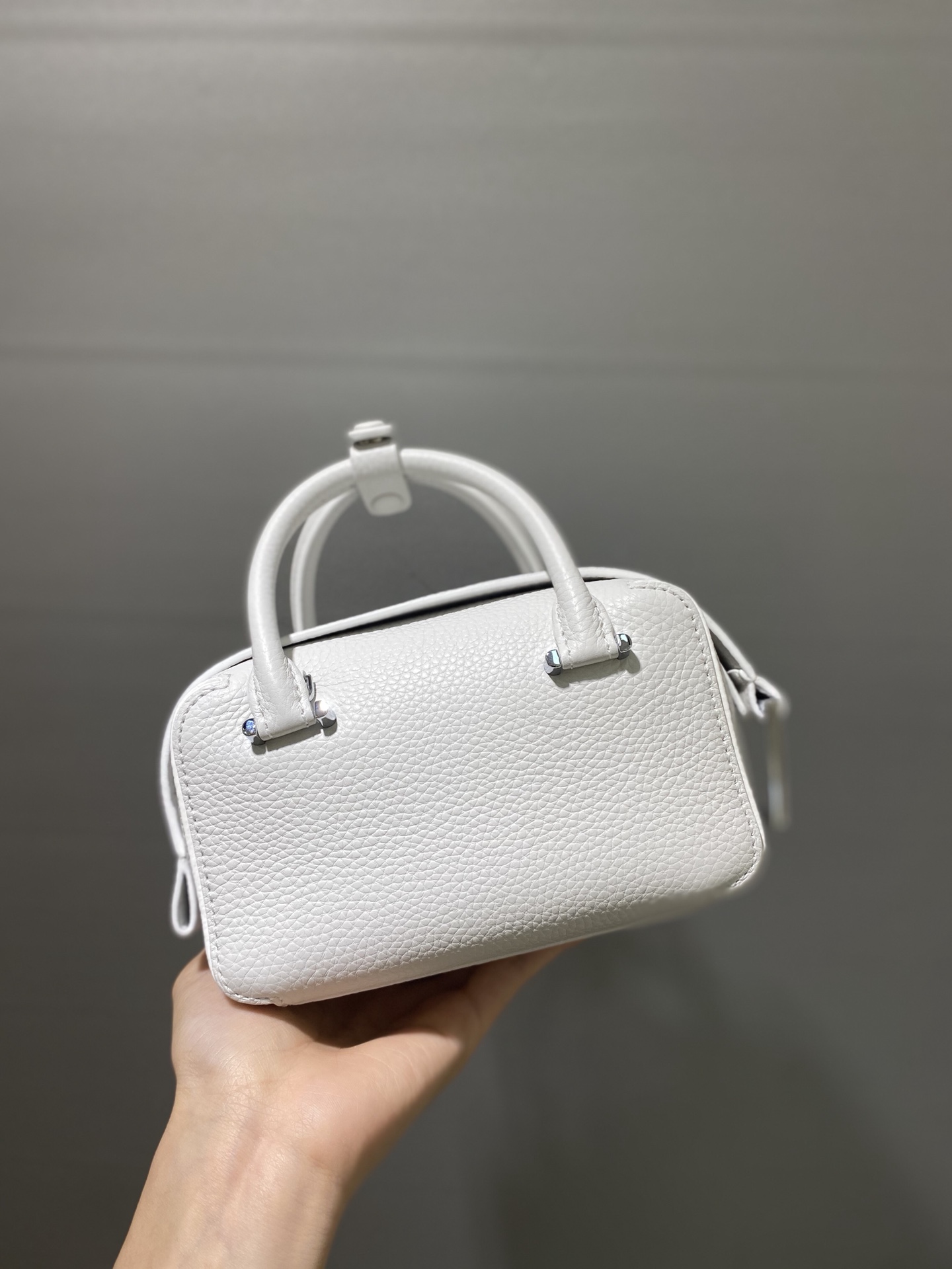 DELVAUX Taurillon Soft Nano Cool Box Satchel Cloud
