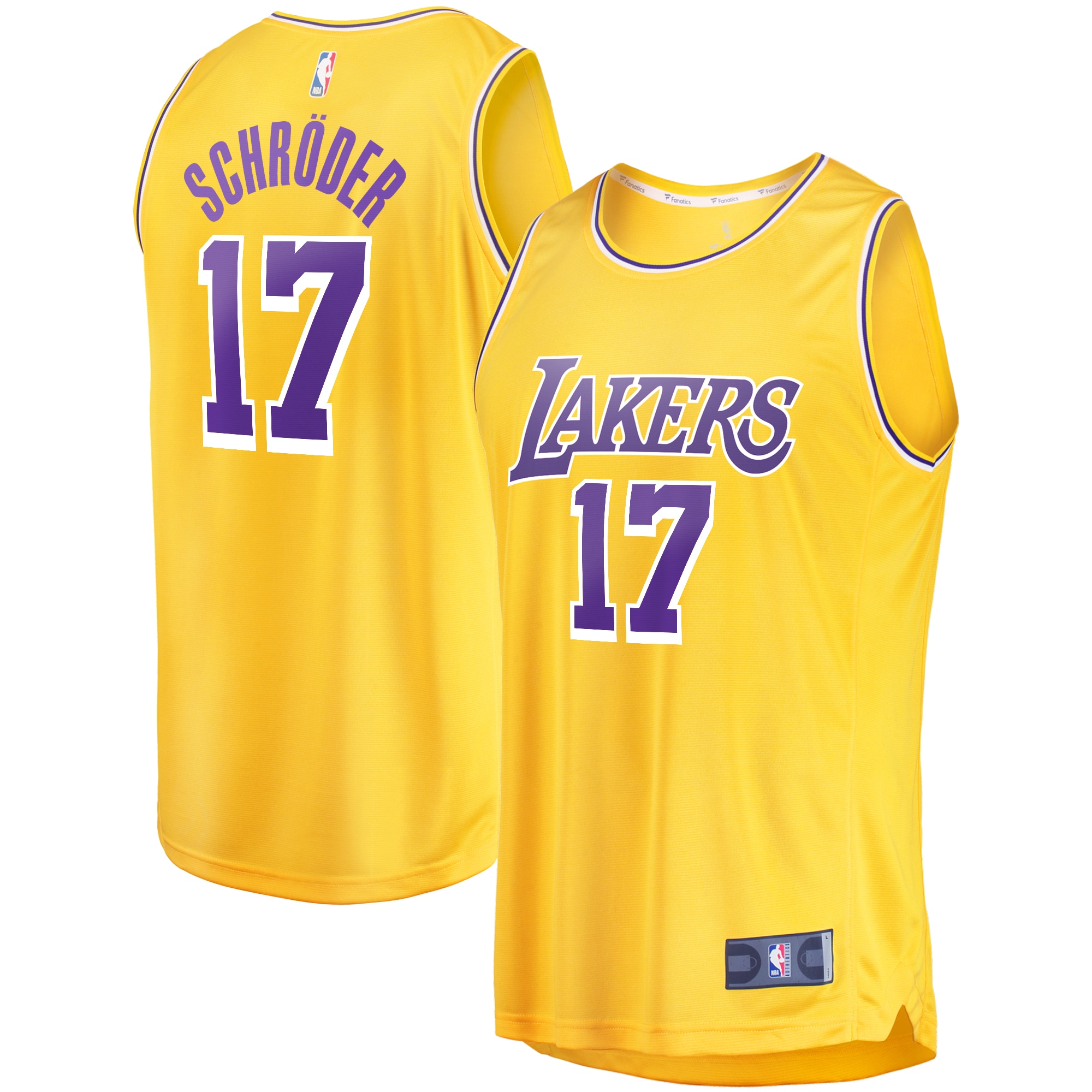 Premium Dennis Schroder Lakers #17 Gold Jersey - Fanatics Branded 2024