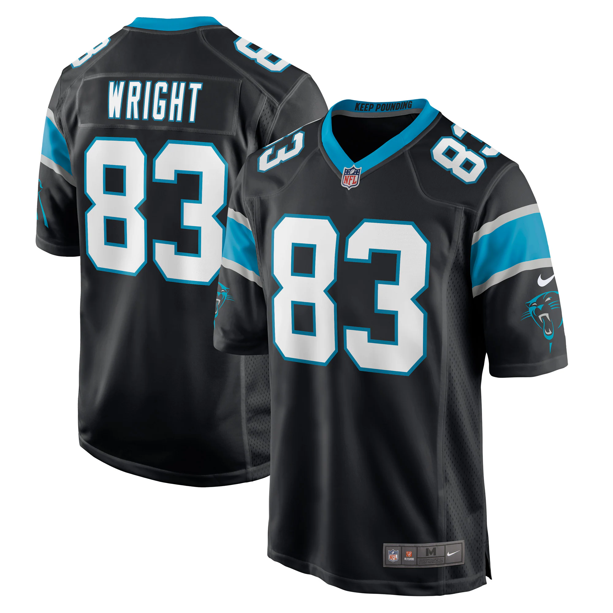 Derek Wright Carolina Panthers Nike Game Player Jersey - Black