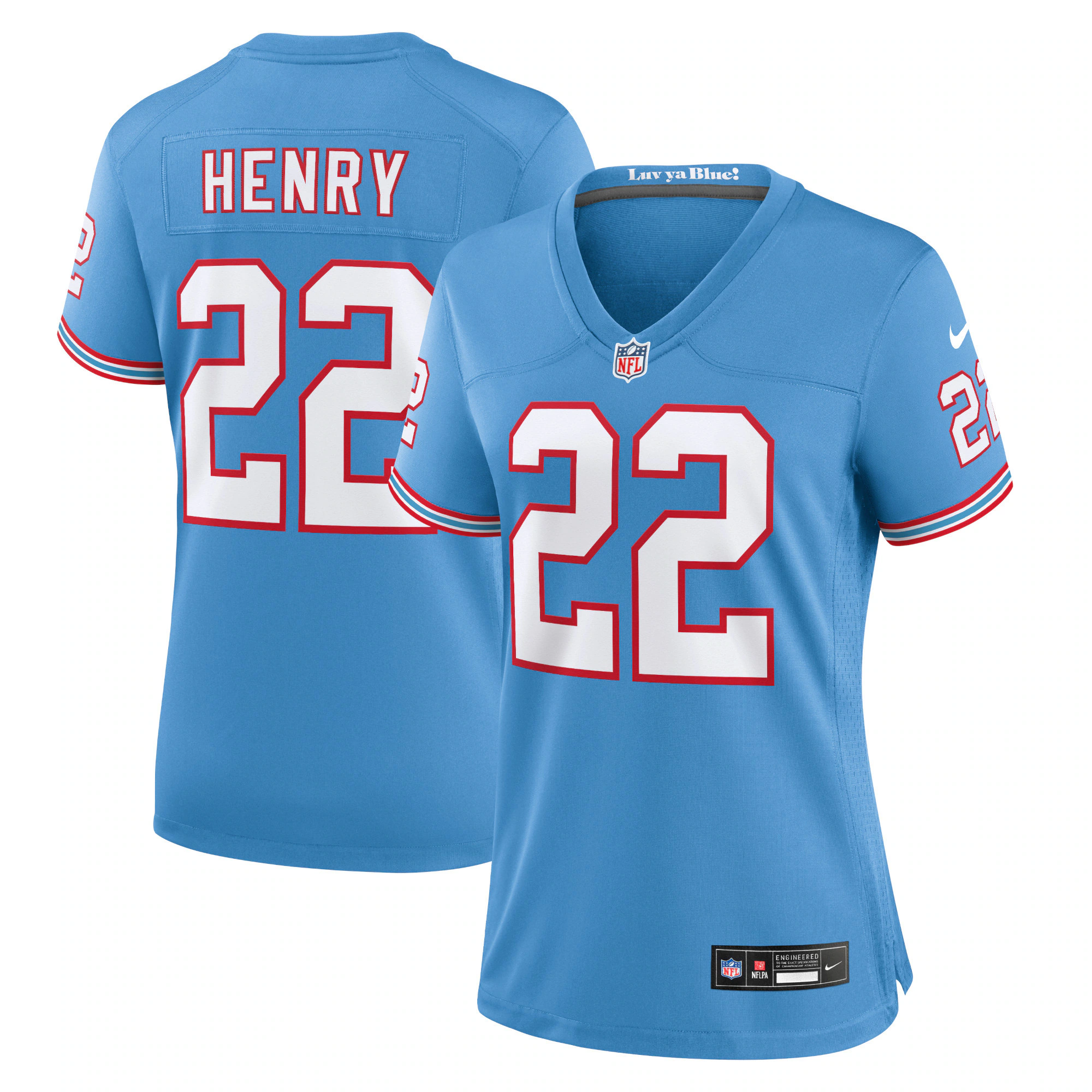 Derrick Henry Tennessee Titans Nike Women's Oilers Throwback Alternate Game Player Jersey - Light Blue