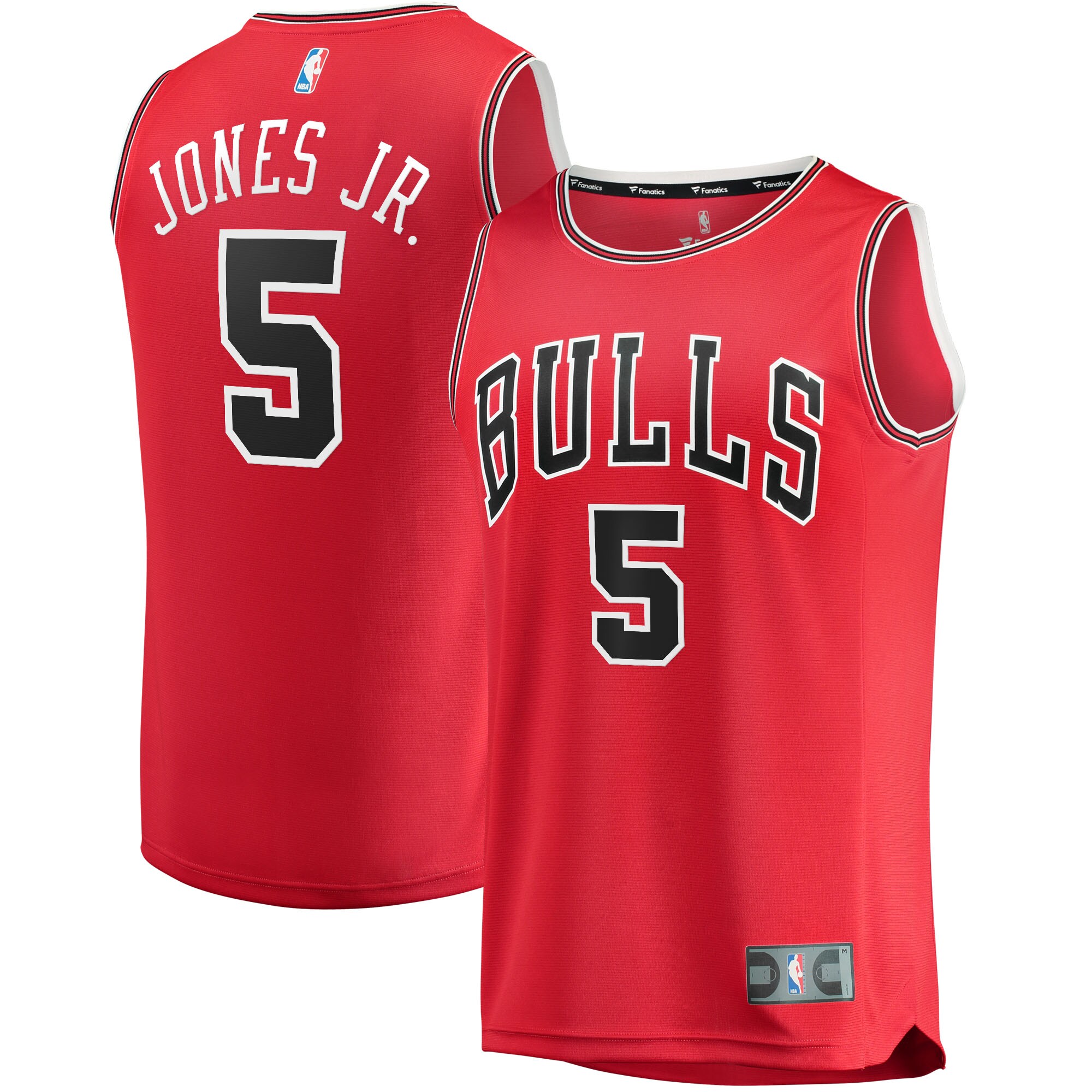 Derrick Jones Jr. Bulls Jersey Red - Ultimate Fanatics Replica 2024