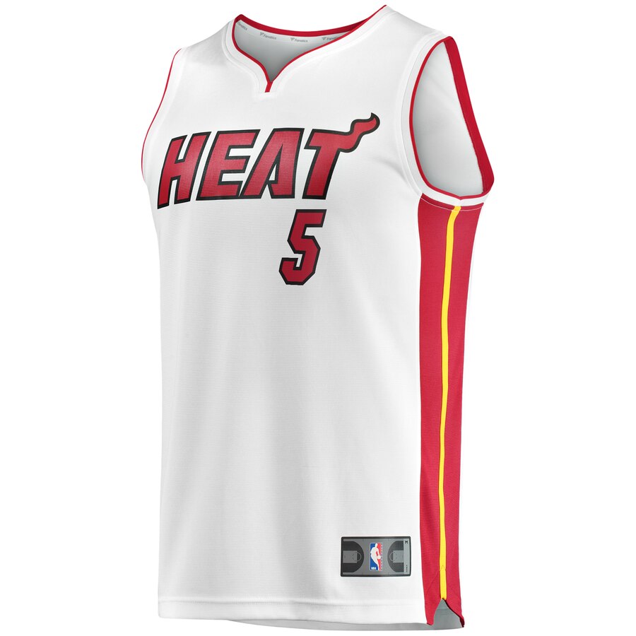Fanatics Derrick Jones Jr White Youth Jersey - Outstanding #5 Miami Heat