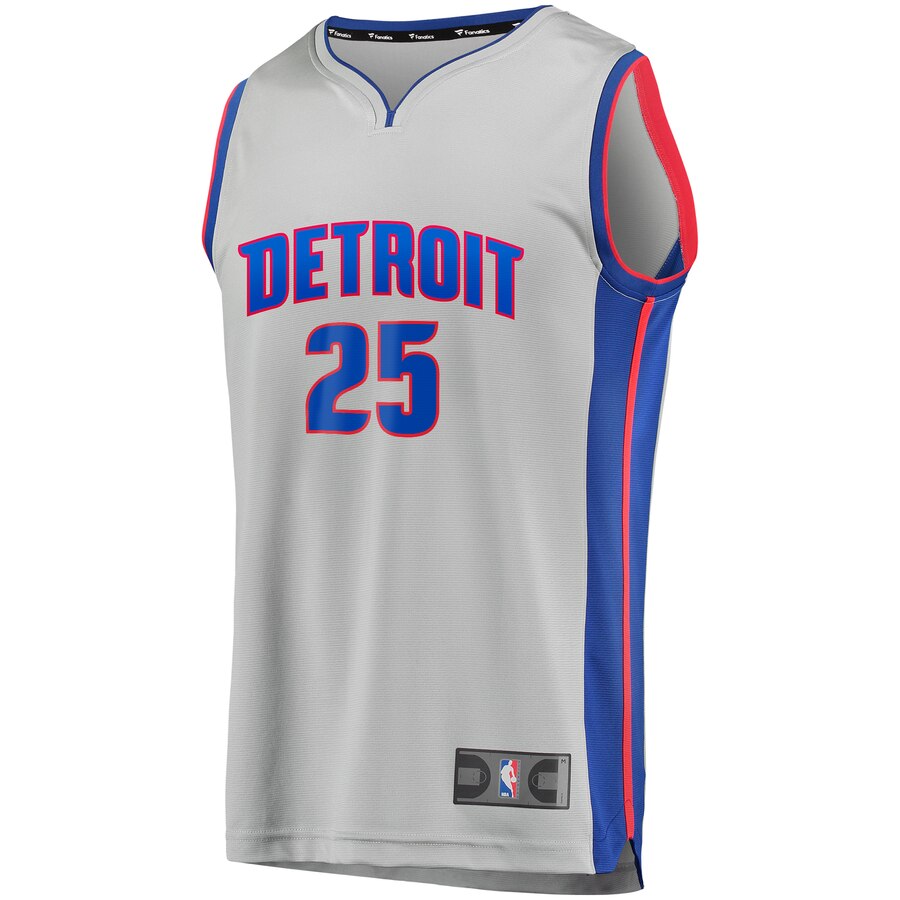 Derrick Rose Pistons Gray Jersey - Outstanding #25 Fanatics Youth Replica