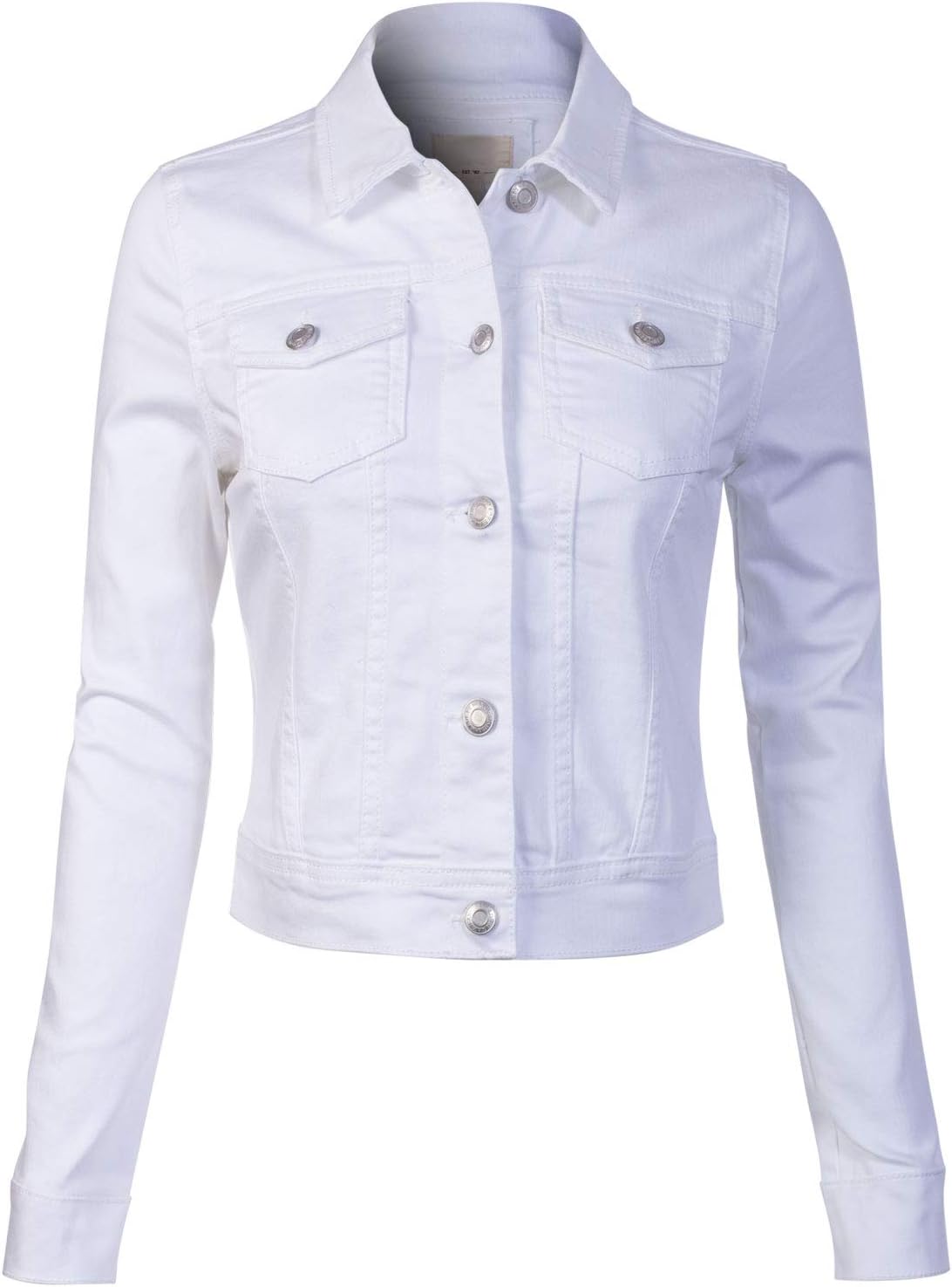 Design by Olivia Women’s Classic\/Destroyed Vintage Washed Long Sleeve Denim Jean Jacket