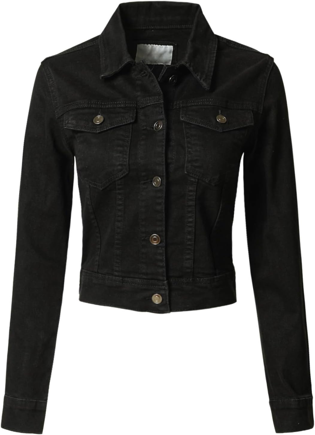 Design by Olivia Women’s Classic\/Destroyed Vintage Washed Long Sleeve Denim Jean Jacket