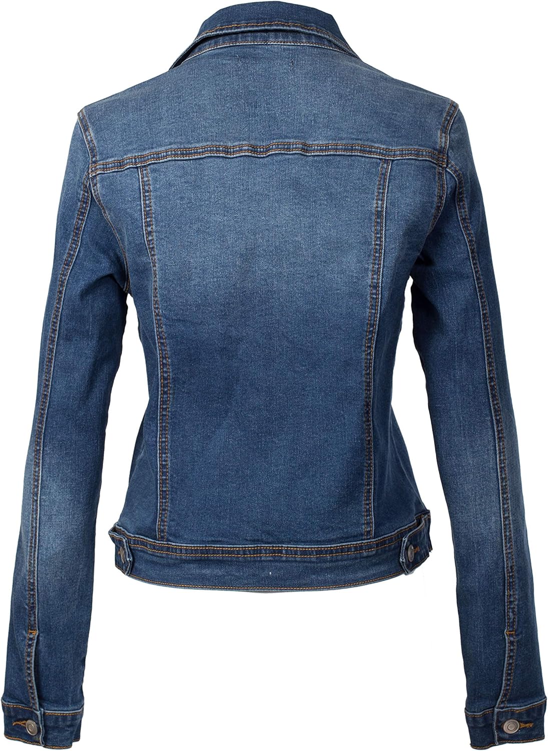 Design by Olivia Women’s Classic\/Destroyed Vintage Washed Long Sleeve Denim Jean Jacket