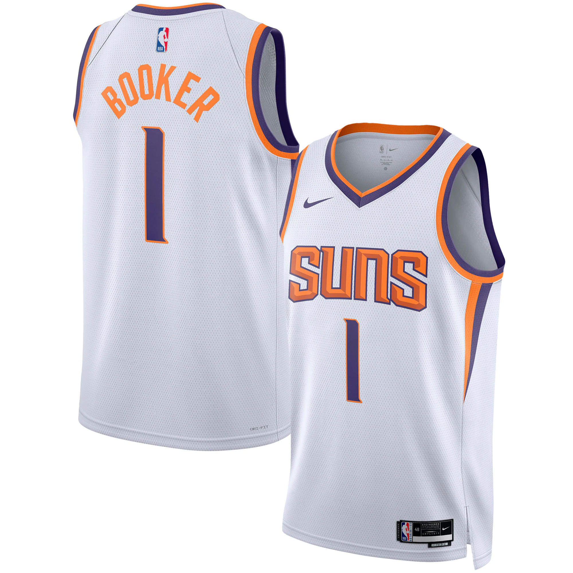 Nike Devin Booker #1 Phoenix Suns Premium White NBA Jersey