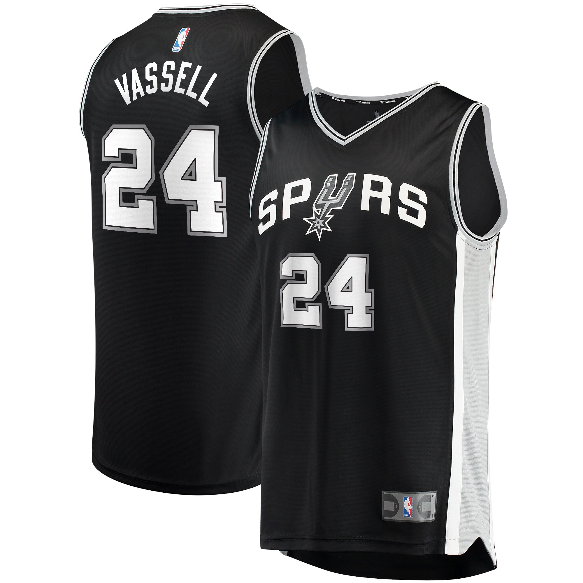 Premium Devin Vassell Spurs Black Jersey #24 - Icon Edition Replica
