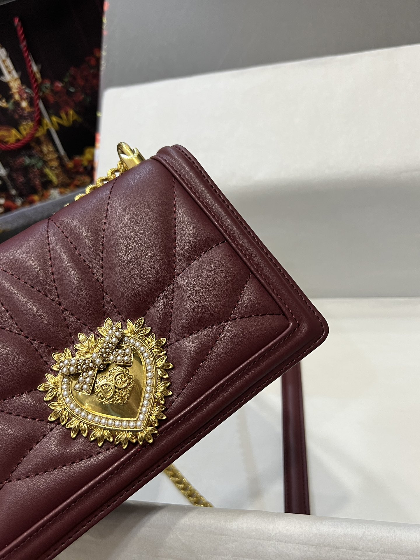 Devotion velvet handbag Dolce & Gabbana Brown in Velvet - 57087346