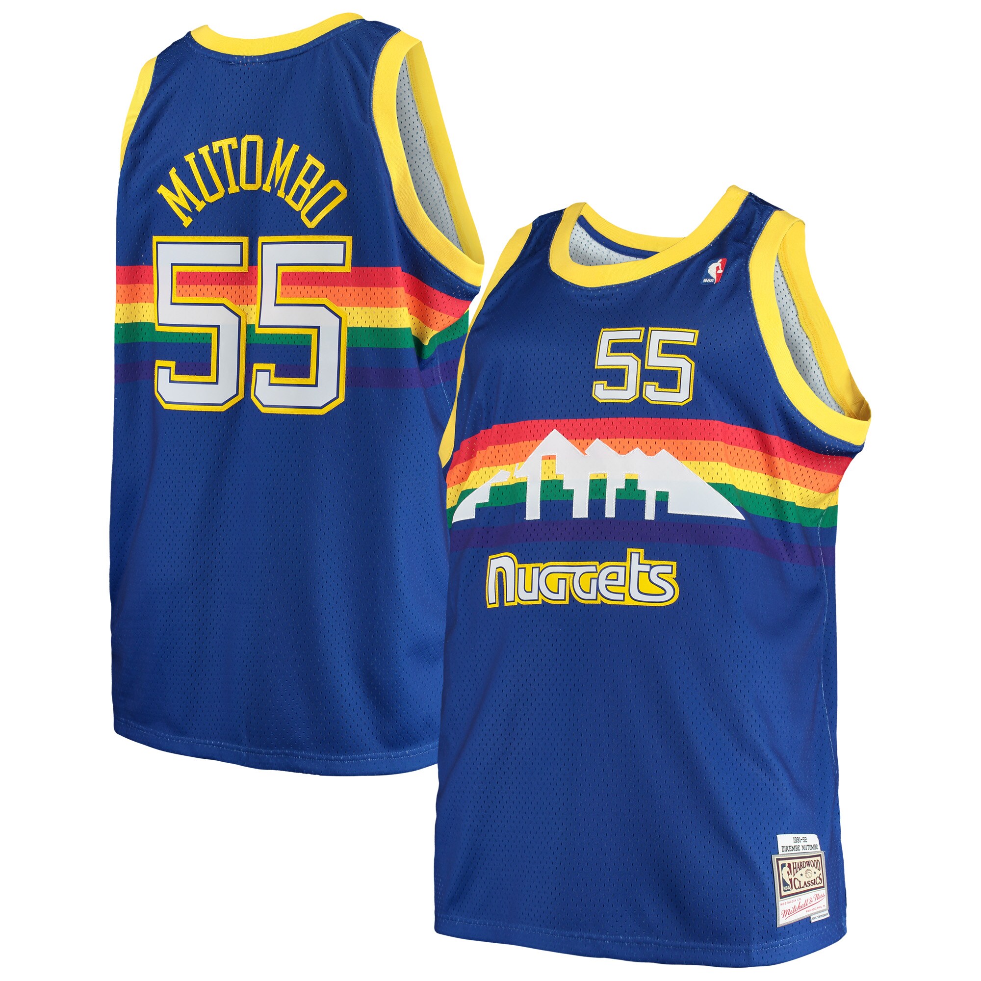Mitchell Ness Mutombo Nuggets Jersey #55 - Premium Hardwood Classics Fan Gear