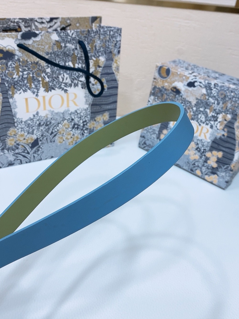 Dior 30 Montaigne Reversible Belt- Blue