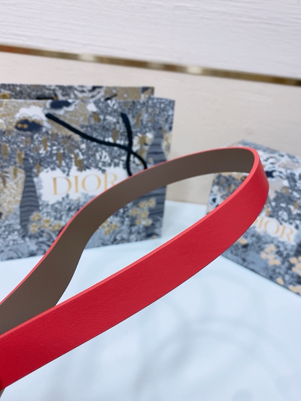 Dior 30 Montaigne Reversible Belt- Red