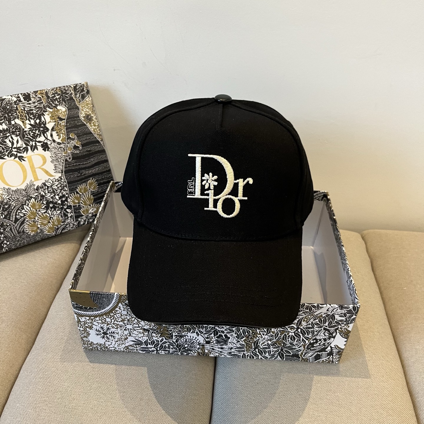 Dior Black Cotton Baseball Cap - Embroidered Logo
