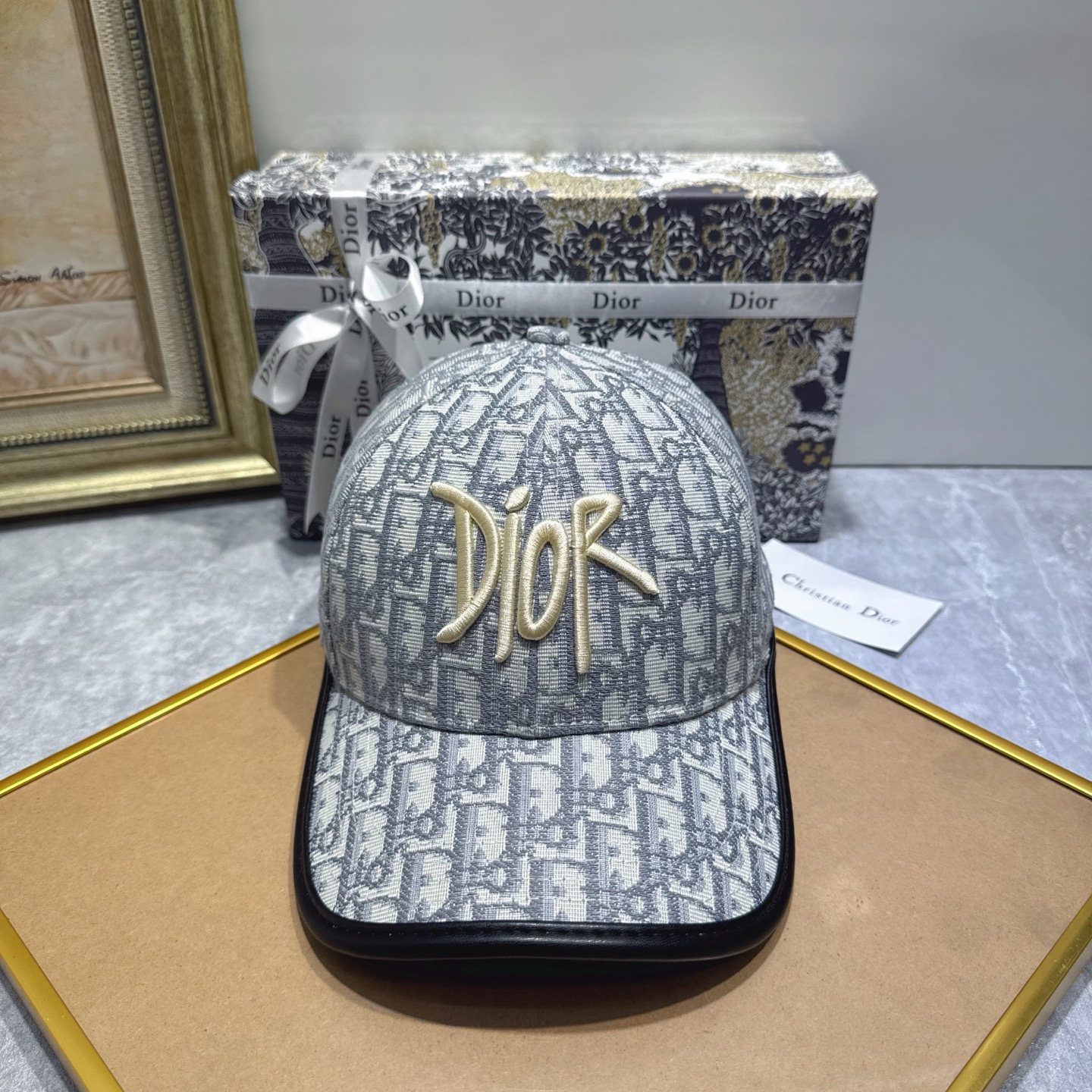 Dior Oblique Gray Baseball Cap - Dior Oblique Embroidered Gray