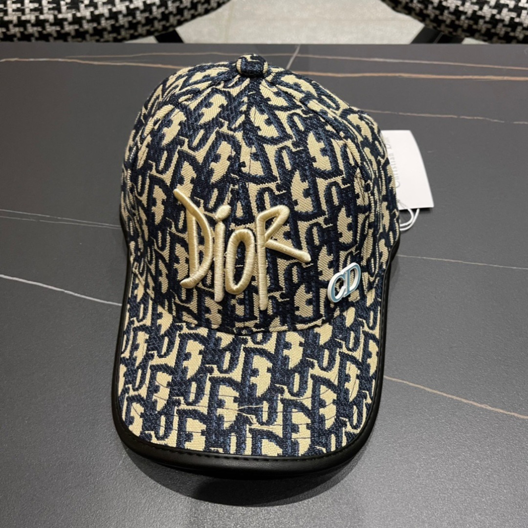 Dior Oblique Canvas Baseball Cap - Navy/Beige