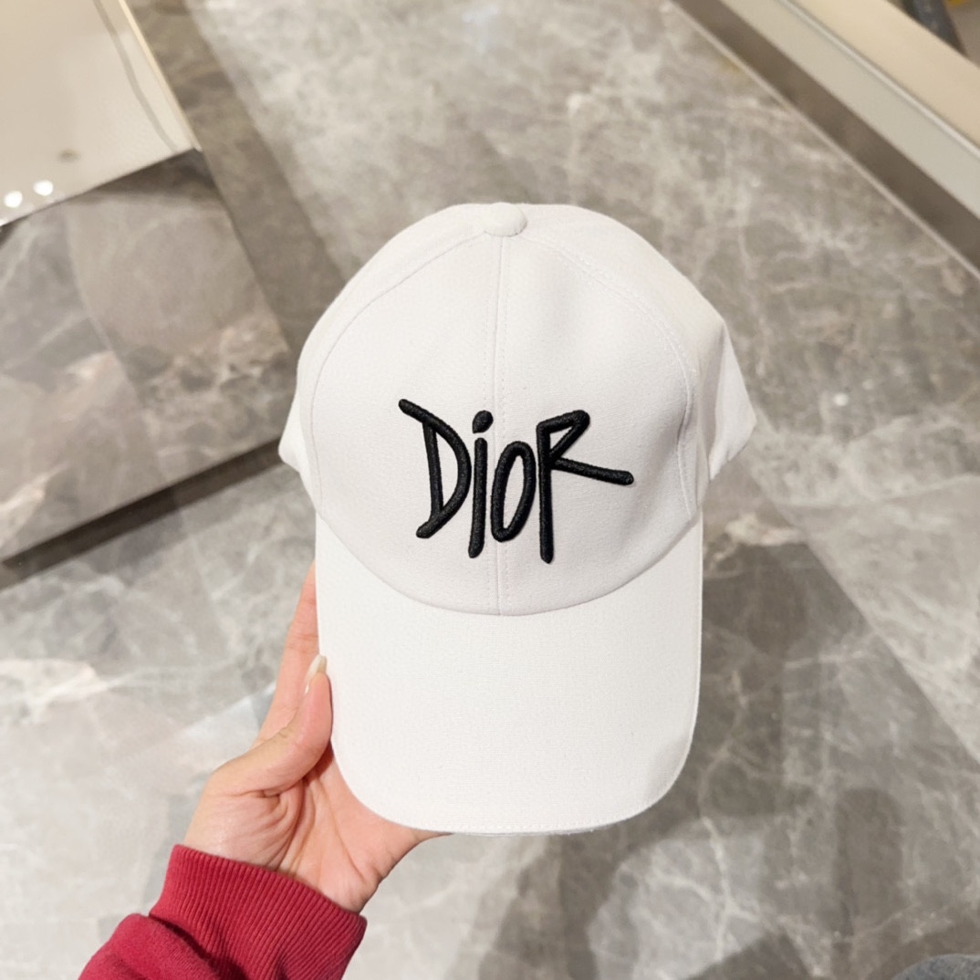 Dior White Cotton Baseball Cap