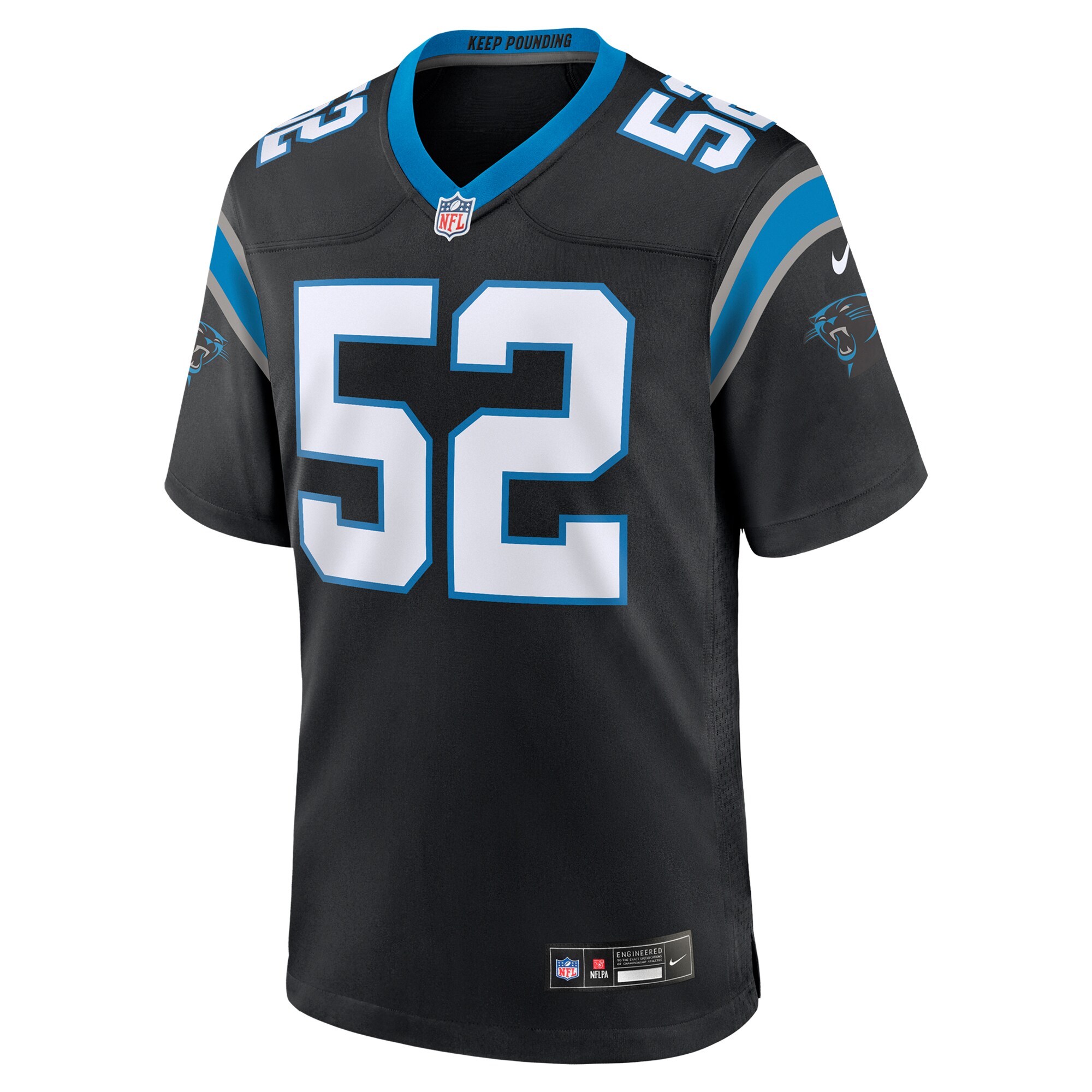 DJ Johnson Carolina Panthers Nike  Game Jersey -  Black