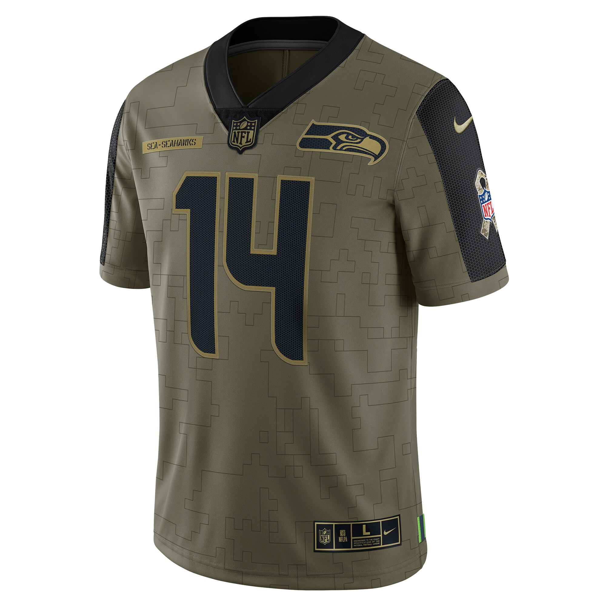 DK Metcalf Seattle Seahawks Nike 2021 Salute To Service Limited Player Jersey - Olive