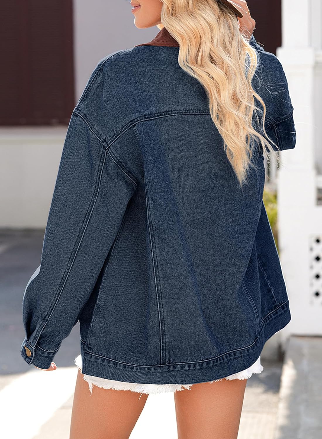 Dokotoo Denim Jackets for Women Casual Long Sleeve Oversized Jean Jacket Fall Clothes 2025