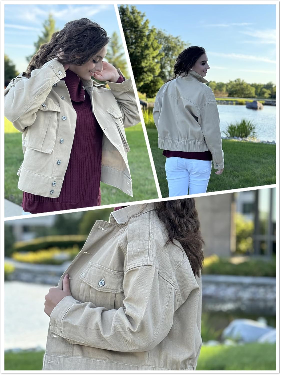 Dokotoo Women’s Cargo Jean Jacket – Cropped Button Spring Fashion Coat for Women