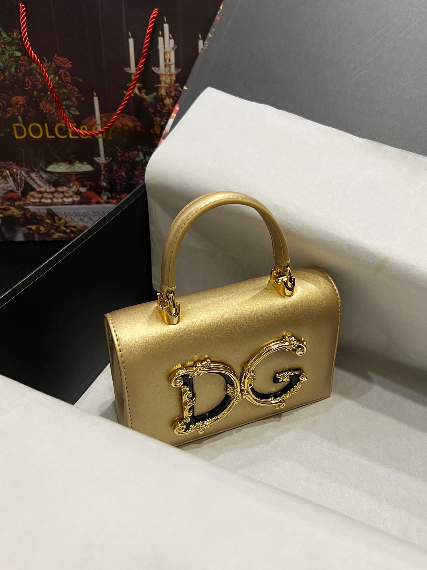 DOLCE&GABBANA D&G Metallic Leather Crossbody Bag gold | eBay