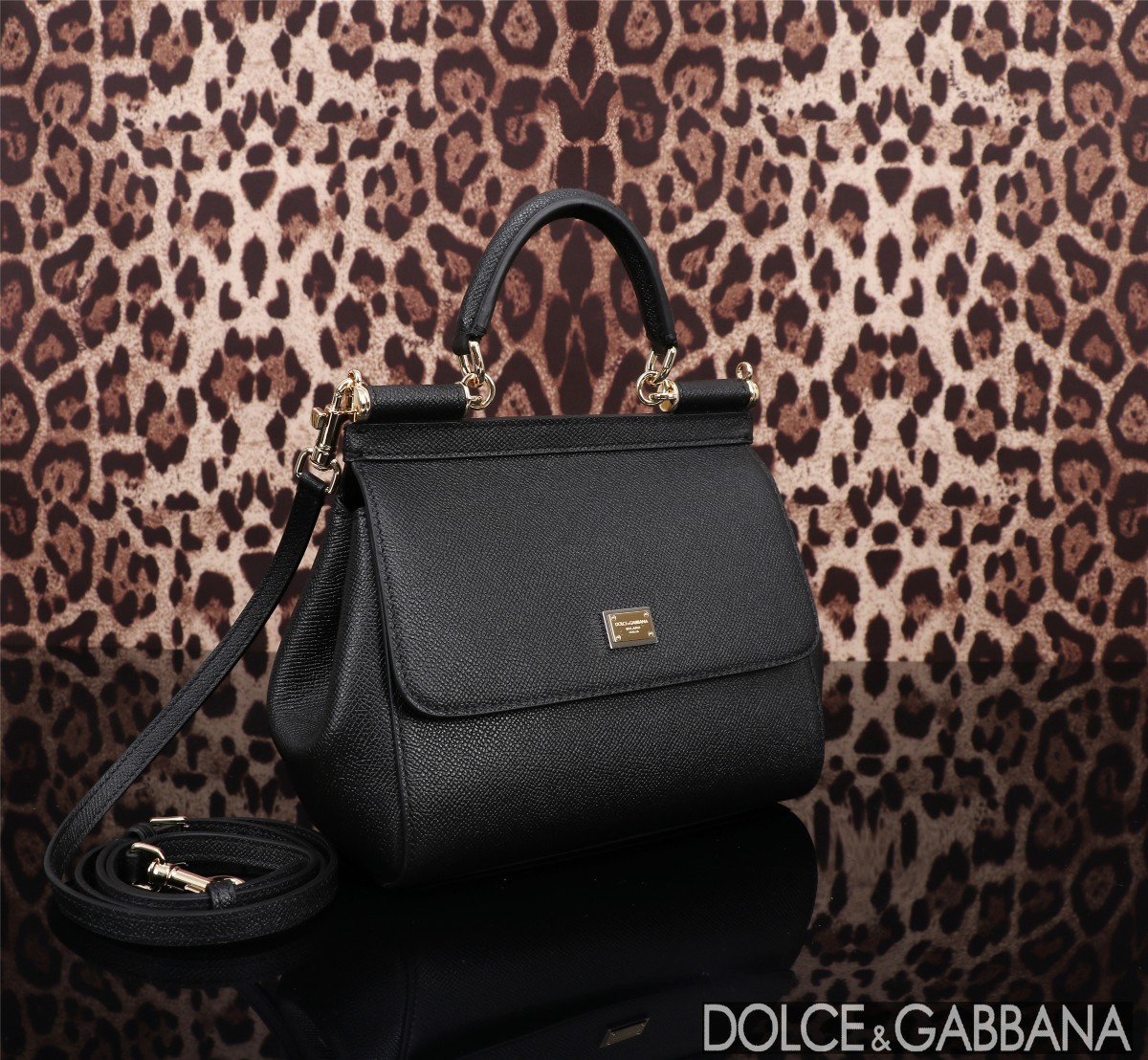 Dolce&Gabbana Medium Sicily iguana bag for Women - Black